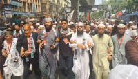 গাজায় ইসরায়েলি আগ্রাসনের বিরুদ্ধে ঢাকায় লক্ষাধিক মানুষের বিক্ষোভ